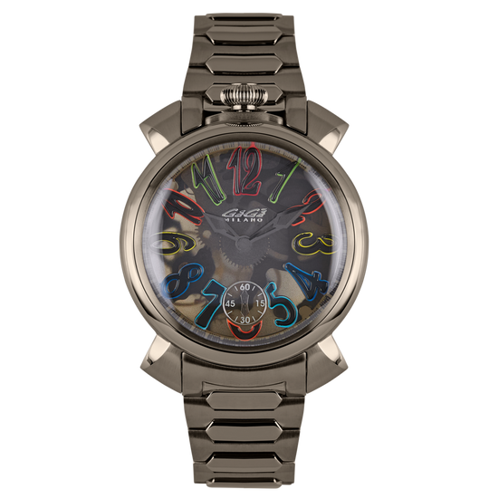 GaGà Milano Watch Manuale Forty-Four 44mm Skeleton IP Gun