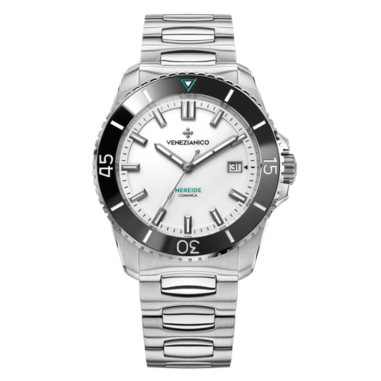 Venezianico Nereide Ceramica 42 Men’s Automatic White Diver Watch 4521531C
