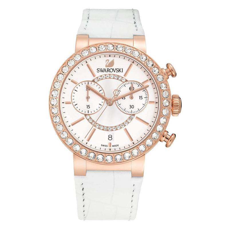 Swarovski Citra Sphere Ladies' White Rose Gold Chrono Watch