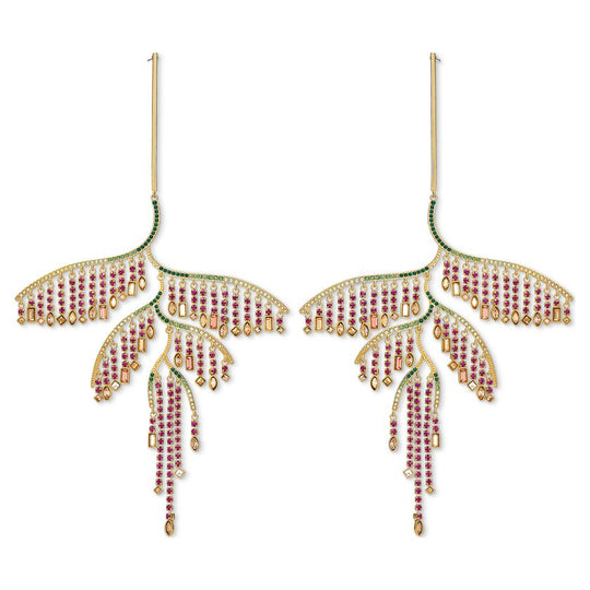 Swarovski Tropical Leaf Pierced Multicolour Earrings  5512463