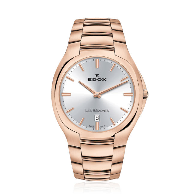 Edox Les Bèmonts Men's Rose Gold Silver Watch 56003-37R-AIR