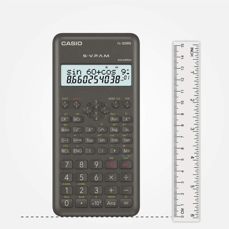 Casio Calculator FX-82MS-2-W 2nd Edition 2-Line Display