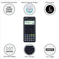 Casio Calculator FX-82ESPLUS-2 2nd Edition Natural Textbook Display