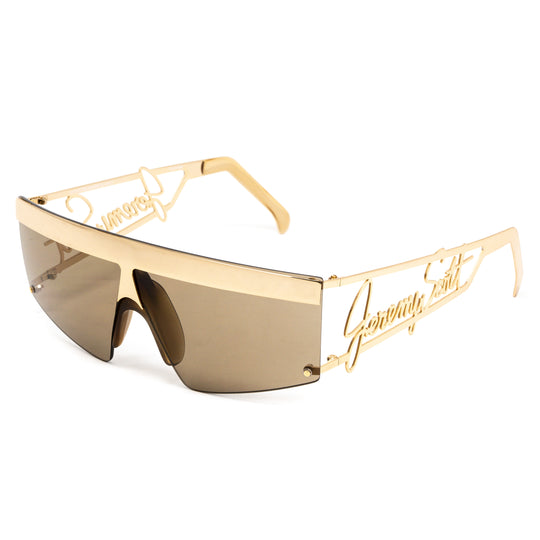 Jeremy Scott Unisex RectangularGold Grey Sunglasses 6JSSIGNATURESHADESGOLD