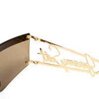 Jeremy Scott Unisex RectangularGold Grey Sunglasses 6JSSIGNATURESHADESGOLD