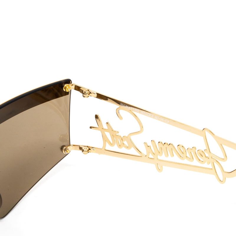 Jeremy Scott Unisex RectangularGold Grey Sunglasses 6JSSIGNATURESHADESGOLD
