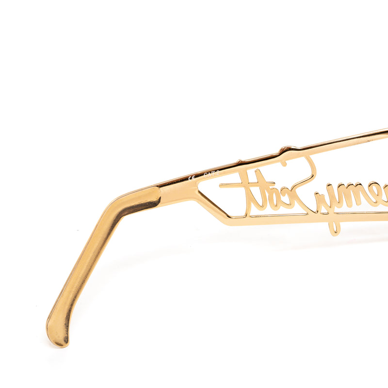 Jeremy Scott Unisex RectangularGold Grey Sunglasses 6JSSIGNATURESHADESGOLD