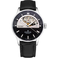 Edox Women's Automatic Watch Les Vauberts Open Heart 37mm Black 850193NNIN