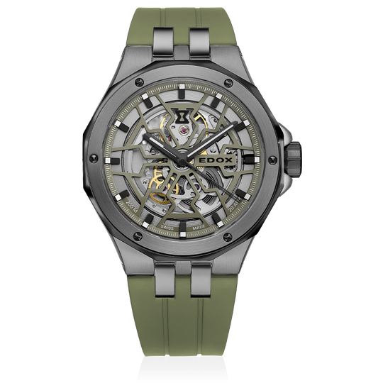 Edox Delfin Mecano Men's Green Watch 85303-357GNCAV-VONB