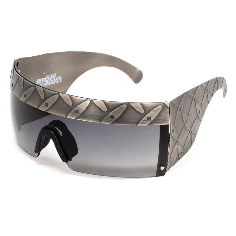 Jeremy Scott Unisex Rectangular Grey Sunglasses 8JSTOOLBOXANTIQUESILVER