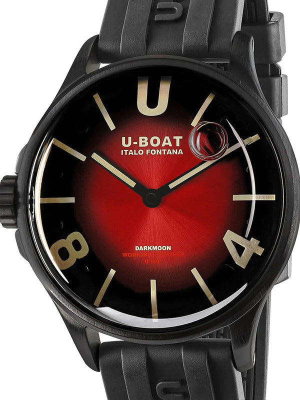 U-Boat Men's Watch Darkmoon 40 Red Black Soleil Steel 9501
