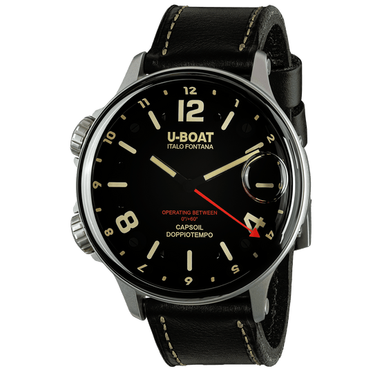 U-Boat Men's Watch Capsoil Doppiotempo 55mm Silver Beige Rehaut 9672