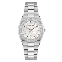 Bulova Surveyor Ladies' White Mother of Pearl Diamond Quartz Watch