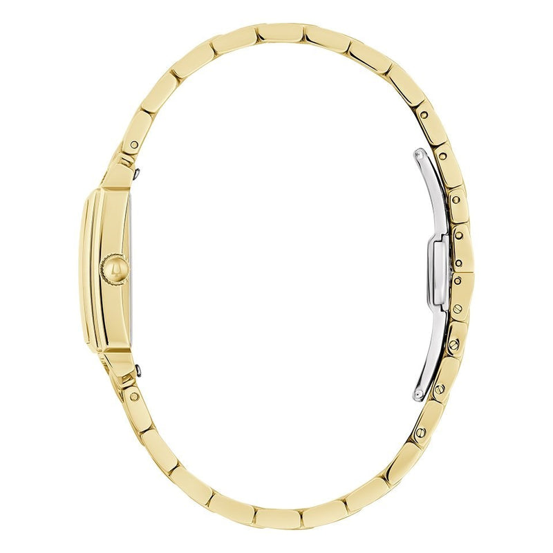 Bulova Sutton Ladies' Gold Rectangular White Mother of Pearl Quartz Watch