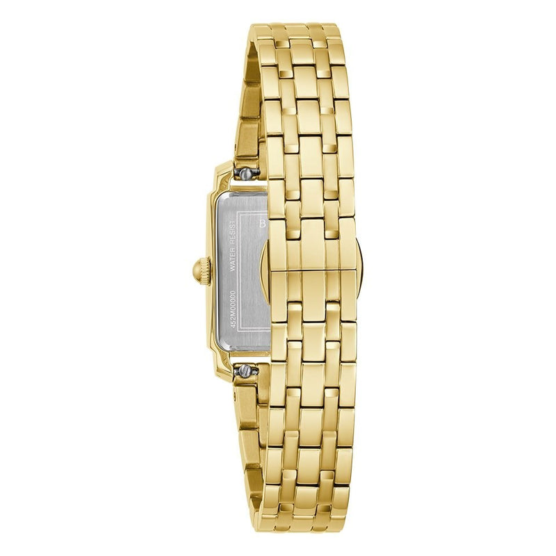 Bulova Sutton Ladies' Gold Rectangular White Mother of Pearl Quartz Watch