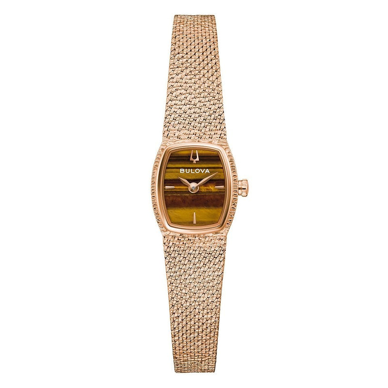 Bulova Goddess of Time Ladies' Tigers Eye Rose Gold Quartz Watch