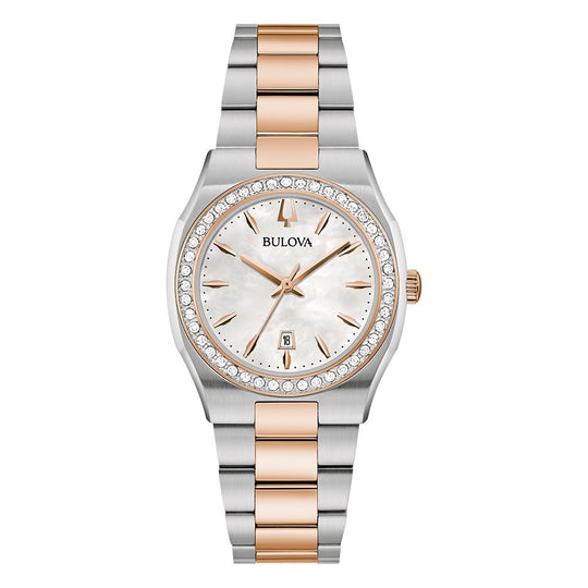 Bulova Surveyor Ladies' Two-Tone Rose Gold Diamond Quartz Watch