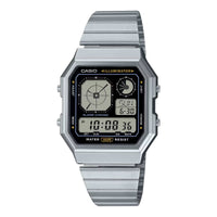 Casio Retro Vintage Unisex Silver Black Digital Watch