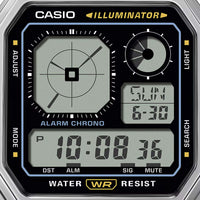 Casio Retro Vintage Unisex Silver Black Digital Watch