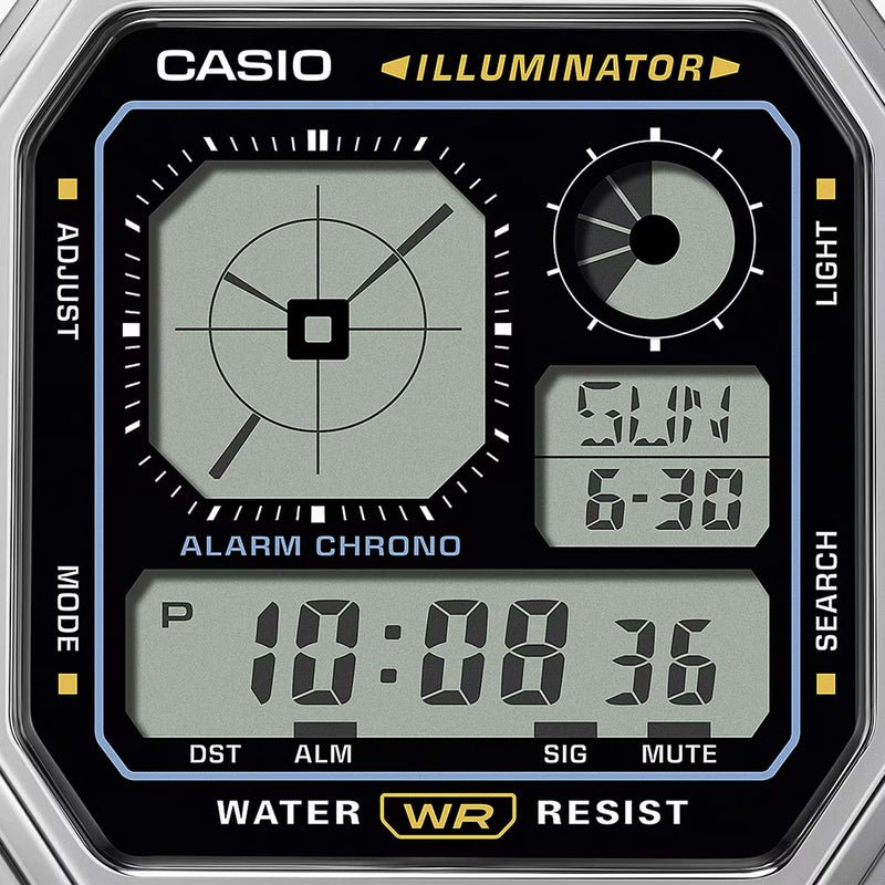 Casio Retro Vintage Unisex Silver Black Digital Watch