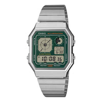 Casio Retro Vintage Unisex Silver Green Digital Watch