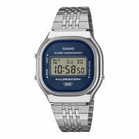 Casio Vintage Unisex Silver Blue Sunray Digital Watch