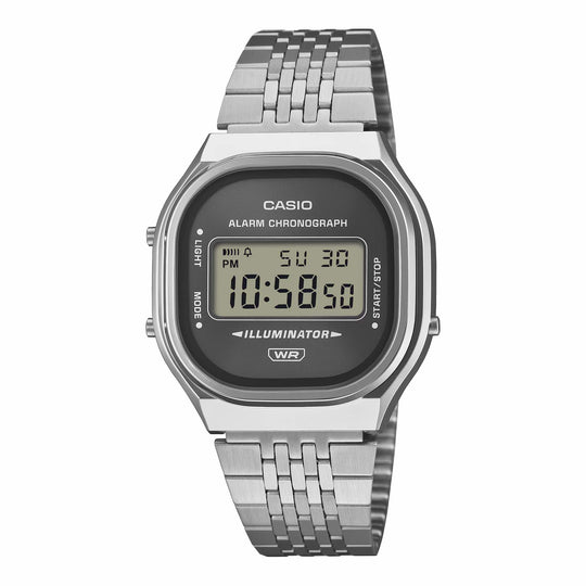 Casio Vintage Unisex Silver Grey Sunray Digital Watch