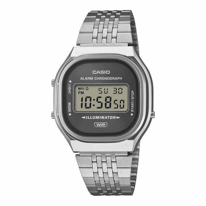Casio Vintage Unisex Silver Grey Sunray Digital Watch