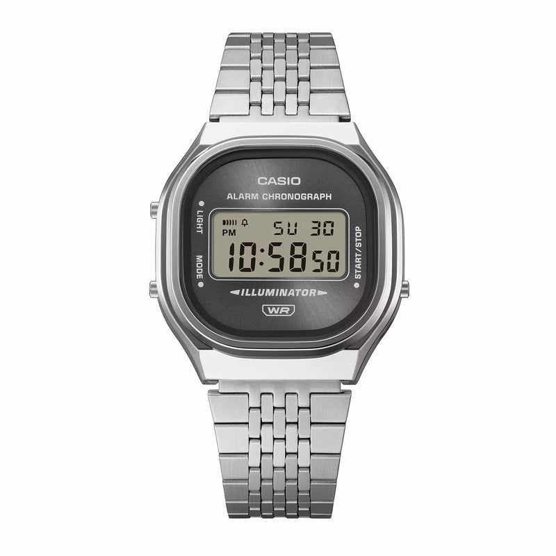 Casio Vintage Unisex Silver Grey Sunray Digital Watch