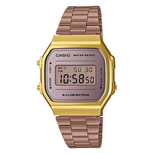 Casio Vintage Unisex Rose Gold Purple Digital Watch