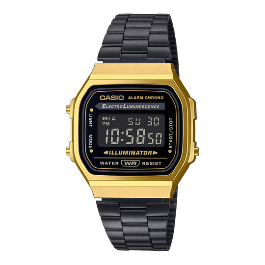 Casio Vintage Unisex Black Gold Digital Watch