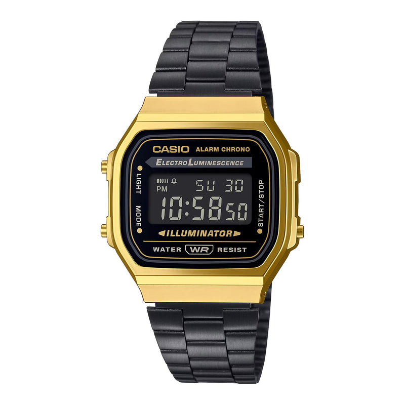 Casio Vintage Unisex Black Gold Digital Watch