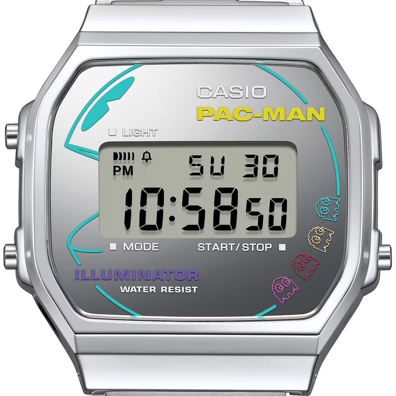 Casio PAC-MAN Vintage Unisex Silver Digital Watch