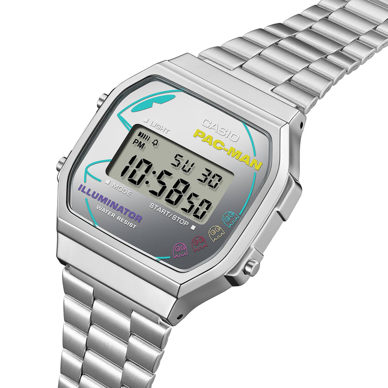 Casio PAC-MAN Vintage Unisex Silver Digital Watch