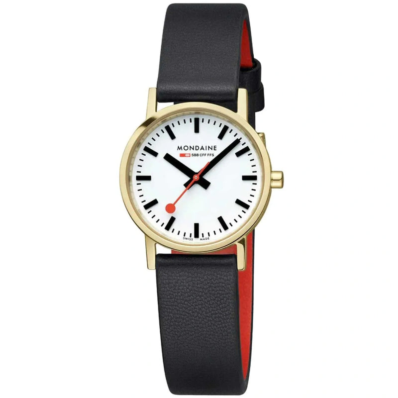 Mondaine Classic 30mm Gold Ladies' White Watch