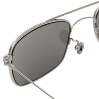 Ann Demeulemeester Sunglasses Rectangular Antique Aviator White Gold & Silver Mirror