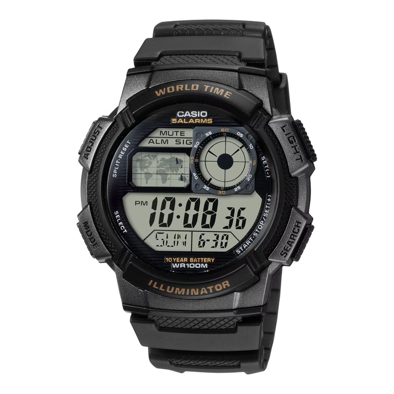 Casio Worldtime Men's Black Digital Watch