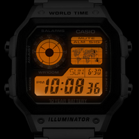 Casio Watch Digital World Time Illuminator Silver AE-1200WHD-1AVDF