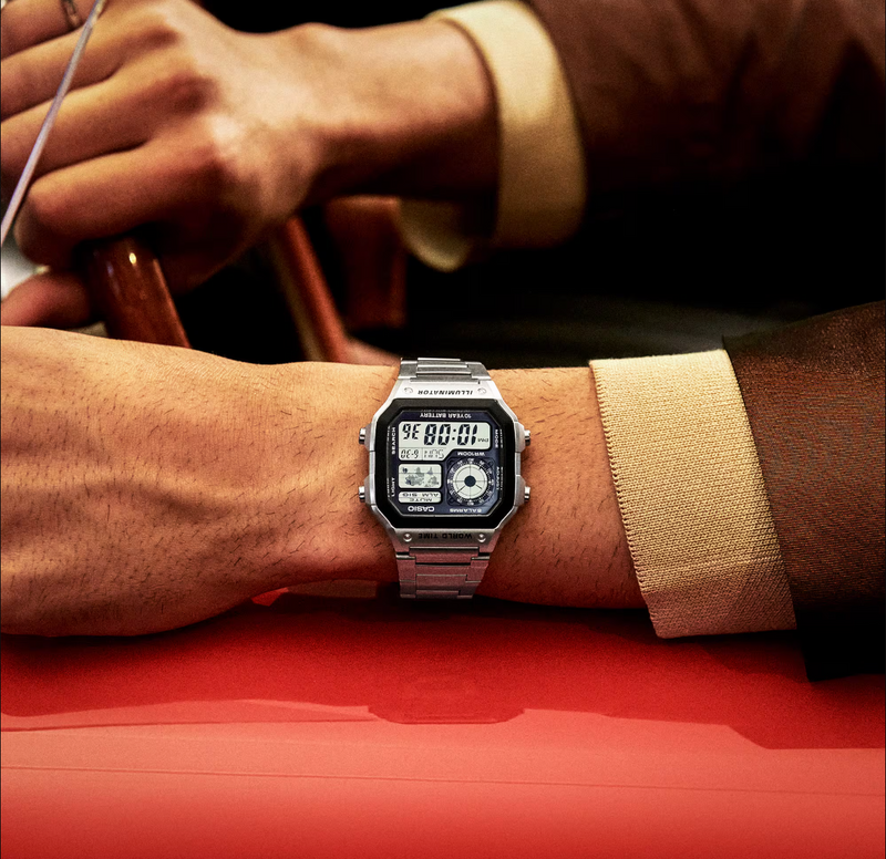 Casio Watch Digital World Time Illuminator Silver AE-1200WHD-1AVDF