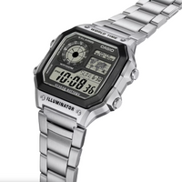 Casio Watch Digital World Time Illuminator Silver AE-1200WHD-1AVDF
