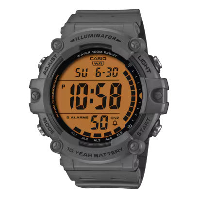 Casio Sport Men's Grey Orange Digital Watch