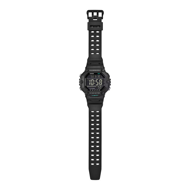 Casio Illuminator Men's Black Extra Long Strap Digital Watch