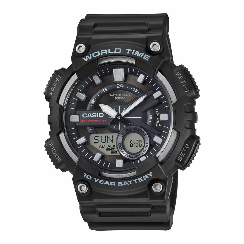 Casio Telememo 30 Men's Black Analogue Digital Watch