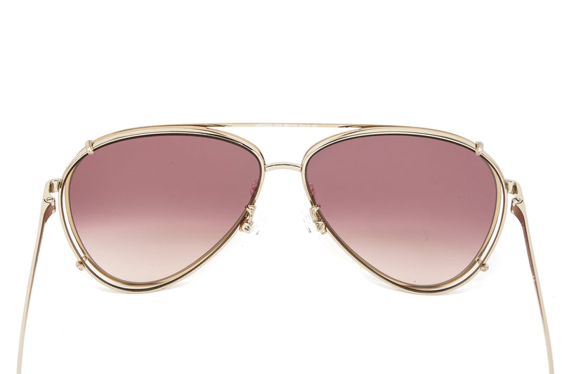 Alexander McQueen Unisex Sunglasses Pilot Rose Gold AM0263S-004 62