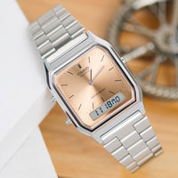 Casio Watch Vintage Retro Dual Time Steel AQ-230A-4AMQYDF