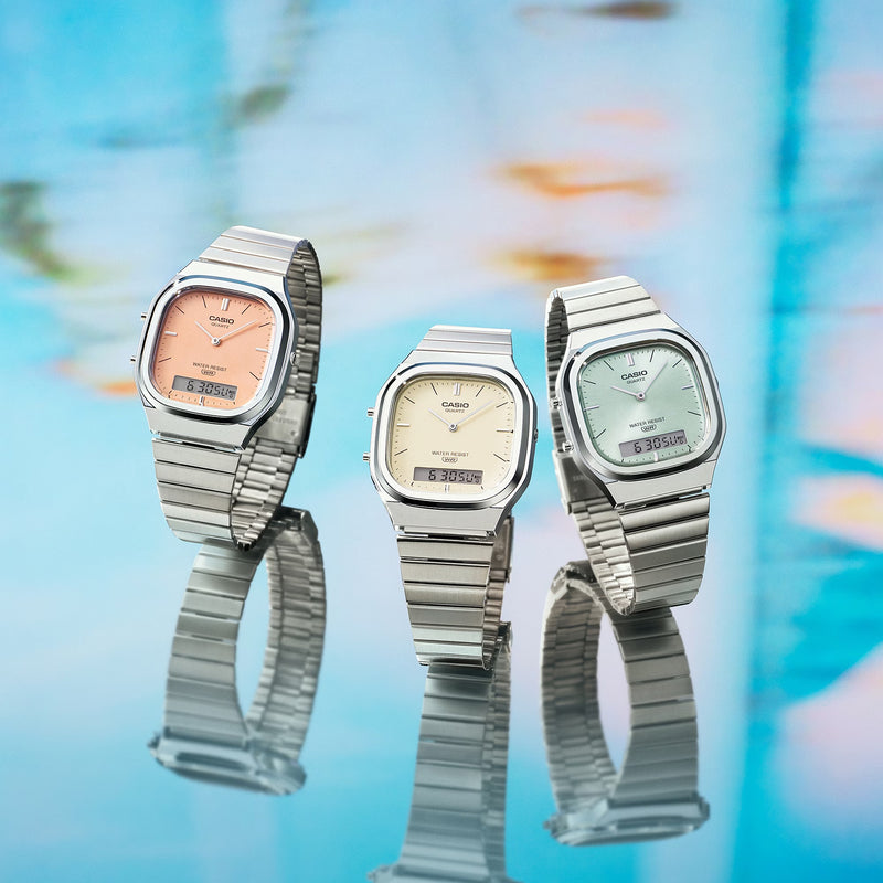 Casio Vintage Dual Time Unisex Vanilla Watch