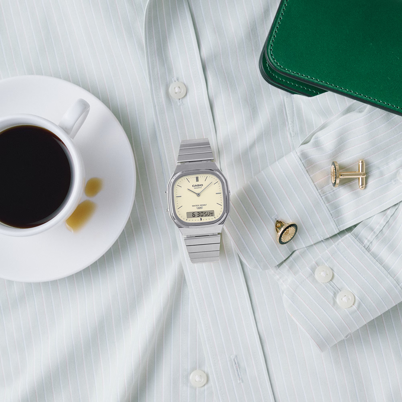 Casio Vintage Dual Time Unisex Vanilla Watch