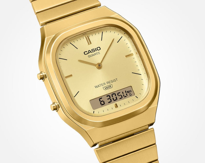 Casio Vintage Analog Digital Unisex Gold Watch AQ-240EG-9ADF