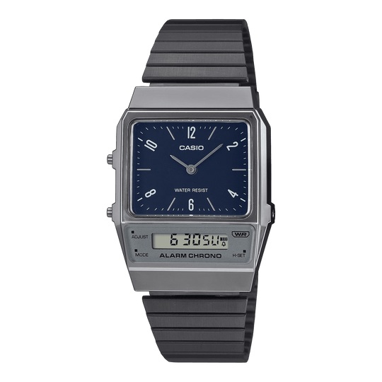 Casio Vintage Blue Dark Grey Dual Time Unisex Watch AQ-800EB-2ADF