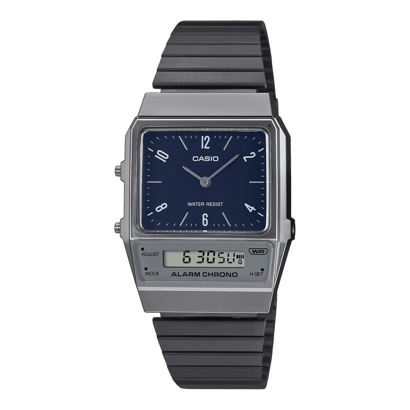 Casio Vintage Blue Dark Grey Dual Time Unisex Watch AQ-800EB-2ADF